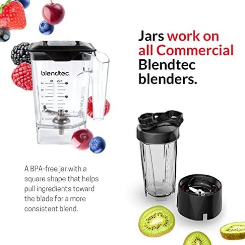 Blendtec WildSide+ 3 Quart Jar (90 oz), Five Sided, Professional/Commercial Grade Blender Jar, Soft Lid, BPA-free in Kuwait