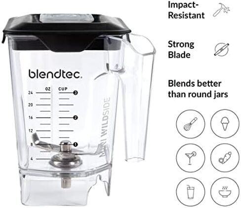 Blendtec WildSide+ 3 Quart Jar (90 oz), Five Sided, Professional/Commercial Grade Blender Jar, Soft Lid, BPA-free in Kuwait
