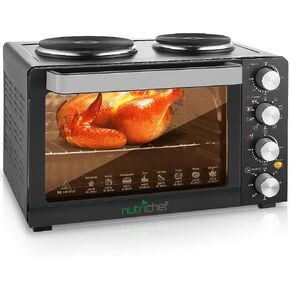 NutriChef Kitchen Convection Electric Countertop Rotisserie Toaster Oven Cooker with Food Warming Hot Plates, 30+ Quart (AZPKRTO28) in Kuwait