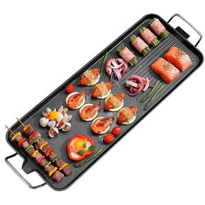 شواية كهربائية على سطح الطاولة. شواية غير لاصقة على الطراز الكوري. مقلاة شواء راكليت ياكينيكو داخلية. محمولة كبيرة جدًا. درجة حرارة قابلة للتعديل. التخييم في الأماكن المغلقة والخارجية (26.8 بوصة) in Kuwait