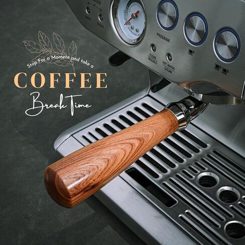 54mm Bottomless Portafilter, 54mm Breville Bottomless Portafilter for Breville Espresso Machine Barista Express Touch Pro BES870BSXL BES870XL More, Thick Natural Wood Handle, One Piece SUS304 in Saudi Arabia