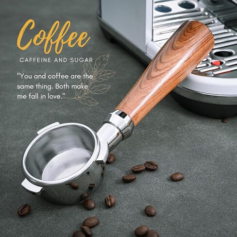 54mm Bottomless Portafilter, 54mm Breville Bottomless Portafilter for Breville Espresso Machine Barista Express Touch Pro BES870BSXL BES870XL More, Thick Natural Wood Handle, One Piece SUS304 in Saudi Arabia