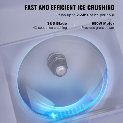 VEVOR Commercial Ice Shaver Crusher, 265lbs Per Hour Electric Snow Cone Maker with 4.4lbs Ice Box, 650W Tabletop Shaved Ice Machine for Parties Events Snack Bar, Home and Commercial Use in Saudi Arabia