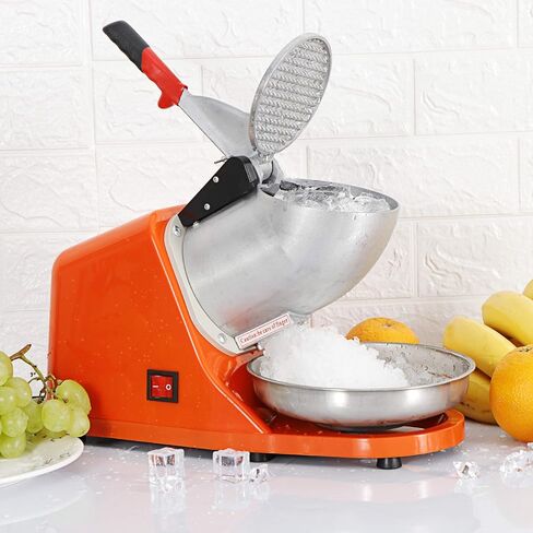 ZENY Ice Crushers Machine Electric Snow Cone Maker Stainless Steel Shaved Ice Machine 145lbs Per Hour (Orange) in Kuwait