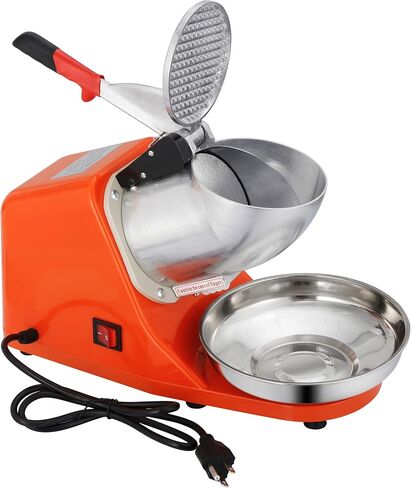 ZENY Ice Crushers Machine Electric Snow Cone Maker Stainless Steel Shaved Ice Machine 145lbs Per Hour (Orange) in Kuwait