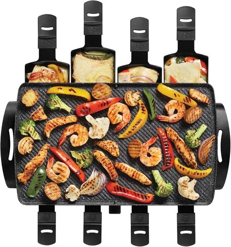 THE ROCK من Starfrit 024403-002-0000 مجموعة شواية راكليت كهربائية/حفلات، أسود in Kuwait