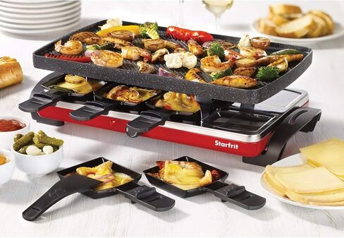 THE ROCK من Starfrit 024403-002-0000 مجموعة شواية راكليت كهربائية/حفلات، أسود in Kuwait