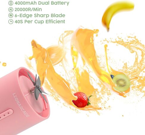 خلاط محمول للمخفوقات والسموذي، خلاطات بحجم شخصي مع كوب خلاط 16 اونصة، خلاط صغير قابل لاعادة الشحن، عصارة محمولة in Kuwait