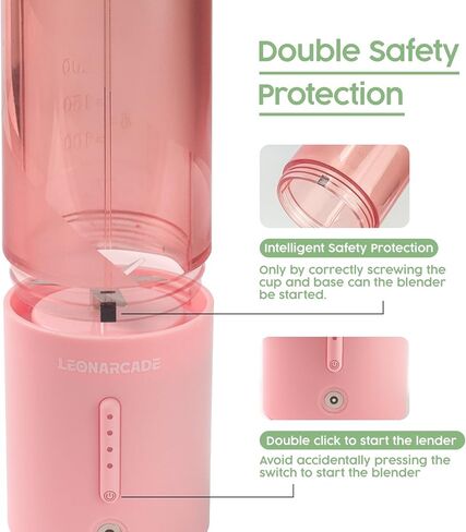 خلاط محمول للمخفوقات والسموذي، خلاطات بحجم شخصي مع كوب خلاط 16 اونصة، خلاط صغير قابل لاعادة الشحن، عصارة محمولة in Kuwait