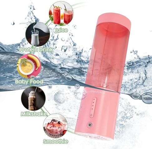 خلاط محمول للمخفوقات والسموذي، خلاطات بحجم شخصي مع كوب خلاط 16 اونصة، خلاط صغير قابل لاعادة الشحن، عصارة محمولة in Kuwait