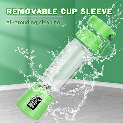 خلاط محمول للمخفوقات والعصائر، كوب عصارة 6 شفرات قابل لإعادة الشحن عبر USB، خلاط شخصي مع تشغيل بلمسة واحدة، عصير خلاط للمطبخ، والسفر والرياضة in Kuwait