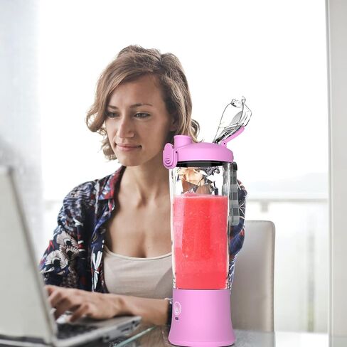 خلاط محمول، خلاط بحجم شخصي للمخفوقات والعصائر مع 6 شفرات، خلاط صغير 20 اونصة، خلاط صغير قابل لاعادة الشحن بمنفذ USB للمطبخ وصالة الالعاب الرياضية والسفر والمكتب in Kuwait