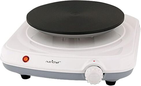 NutriChef Electric Countertop Single Food Burner-Buffet Hot Plate Dish Warmer with Adjustable Temp,LED Light-Use with Stainless Steel,Cast Iron,Magnetic Cookwares-Home,Camping-PKST11 in Saudi Arabia