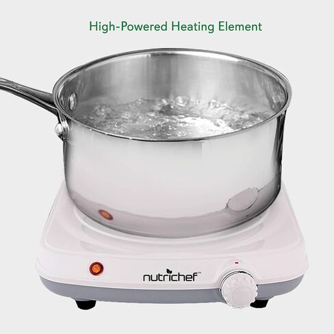 NutriChef Electric Countertop Single Food Burner-Buffet Hot Plate Dish Warmer with Adjustable Temp,LED Light-Use with Stainless Steel,Cast Iron,Magnetic Cookwares-Home,Camping-PKST11 in Saudi Arabia