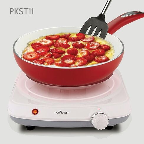 NutriChef Electric Countertop Single Food Burner-Buffet Hot Plate Dish Warmer with Adjustable Temp,LED Light-Use with Stainless Steel,Cast Iron,Magnetic Cookwares-Home,Camping-PKST11 in Saudi Arabia