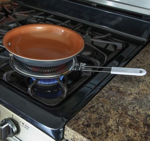 Home-X Stainless Steel Heat Diffuser for Gas and Electric Stove, Induction Cooktop Compatibility, Simmer Plate, Even Heat Distribution, Food Warmer, Flame Guard for Gas Top Cooking, Cool-Touch Handle in Saudi Arabia