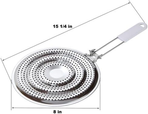 Home-X Stainless Steel Heat Diffuser for Gas and Electric Stove, Induction Cooktop Compatibility, Simmer Plate, Even Heat Distribution, Food Warmer, Flame Guard for Gas Top Cooking, Cool-Touch Handle in Saudi Arabia