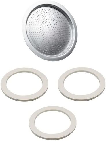 Univen 2.25" (57mm) Espresso Filter and Gasket Seals Compatible with Bialetti 3 Cup Aluminum Espresso Makers in Kuwait