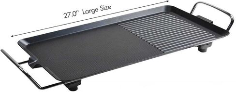 شواية كهربائية على سطح الطاولة. شواية غير لاصقة على الطراز الكوري. مقلاة شواء راكليت ياكينيكو داخلية. محمولة كبيرة جدًا. درجة حرارة قابلة للتعديل. التخييم في الأماكن المغلقة والخارجية (26.8 بوصة) in Kuwait