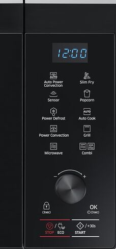 فرن ميكروويف سامسونج 1.1 قدم مكعب PowerGrill مع الحمل الحراري، مينا سيراميك داخلي، مستشعر طهي، قلي سليم، 1000 واط، MC11K7035CG/AA، فولاذ مقاوم للصدأ مقاوم لبصمات الأصابع، أسود in Saudi Arabia