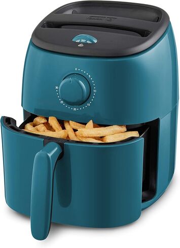 فرن مقلاة هوائية DASH Tasti-Crisp™ Express، مع درجة حرارة 400 درجة فهرنهايت، وسلة قلي غير لاصقة، ودليل الوصفة + ميزة إيقاف التشغيل التلقائي، 1000 واط، 2.6 كيو تي، أبيض in Kuwait