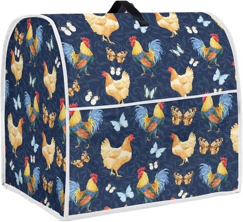 Chicken Floral Pattern Kitchen Aid Mixer Cover, Food Processor Cover with Durable Hanlde and Pocket, Dust Covers for Kitchen Appliances Stand Mixer or Coffee Maker Appliance Cover in Kuwait