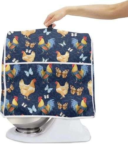 Chicken Floral Pattern Kitchen Aid Mixer Cover, Food Processor Cover with Durable Hanlde and Pocket, Dust Covers for Kitchen Appliances Stand Mixer or Coffee Maker Appliance Cover in Kuwait