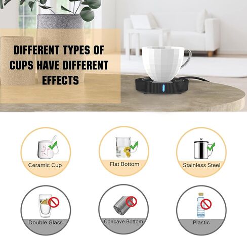 جهاز تدفئة قدح القهوة، جهاز تدفئة القهوة الذكي للاستخدام في المكتب والمنزل، قاعدة ترموستات لتدفئة الأكواب الذكية للقهوة الساخنة والشاي والإسبريسو والشمع والحليب مع مفتاح الجاذبية in Kuwait