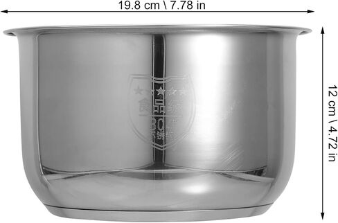 Zerodeko 2L Rice Cooker Inner Pot Replacement, Stainless Steel Rice Cooker Non Stick Inner Pot, Traditional Pressure Cooker Bowl Electric Cooker Accessories in Kuwait