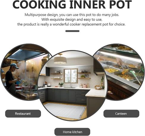 Zerodeko 2L Rice Cooker Inner Pot Replacement, Stainless Steel Rice Cooker Non Stick Inner Pot, Traditional Pressure Cooker Bowl Electric Cooker Accessories in Kuwait