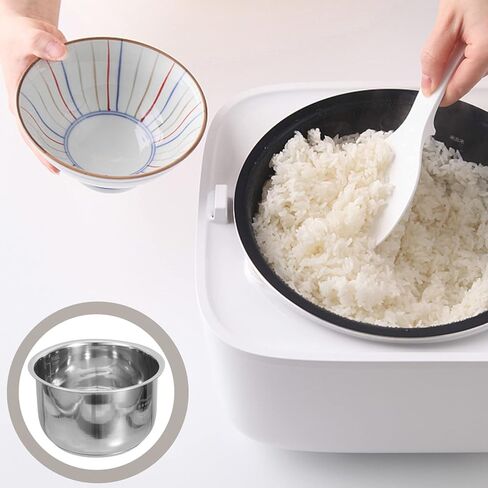 Zerodeko وعاء داخلي لطباخ الأرز سعة 3 لتر، وعاء داخلي لطهي الأرز من الفولاذ المقاوم للصدأ، وعاء داخلي غير لاصق، وعاء طهي الضغط التقليدي، ملحقات طباخ كهربائي in Kuwait