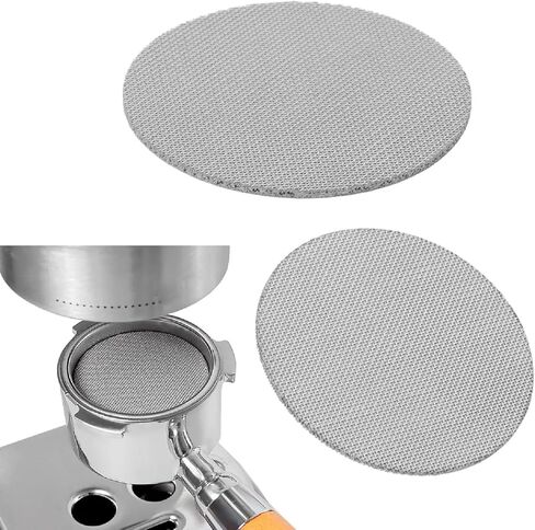 شاشة CHICIRIS Espresso Puck، 2 قطعة شاشة عفريت القهوة 1 مم شاشة توزيع المياه الثانوية لآلة القهوة (58 مم / 2.3 بوصة) in Kuwait