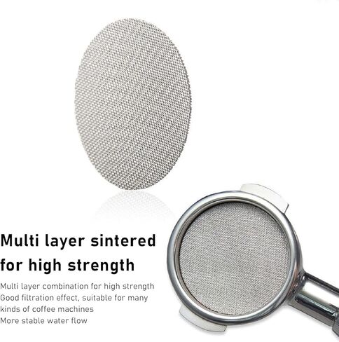 شاشة CHICIRIS Espresso Puck، 2 قطعة شاشة عفريت القهوة 1 مم شاشة توزيع المياه الثانوية لآلة القهوة (58 مم / 2.3 بوصة) in Kuwait