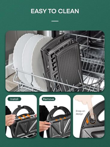 ماكينة صنع الساندوتشات FOHERE 3 في 1، صانع الوافل، شواية الساندويتش، ماكينة تحضير البانيني الكهربائية المحمولة مع ألواح غير لاصقة قابلة للإزالة، أضواء مؤشر LED، مقبض بارد اللمس، محمصة، آلة الجبن المشوي in Kuwait