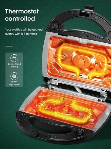 ماكينة صنع الساندوتشات FOHERE 3 في 1، صانع الوافل، شواية الساندويتش، ماكينة تحضير البانيني الكهربائية المحمولة مع ألواح غير لاصقة قابلة للإزالة، أضواء مؤشر LED، مقبض بارد اللمس، محمصة، آلة الجبن المشوي in Kuwait