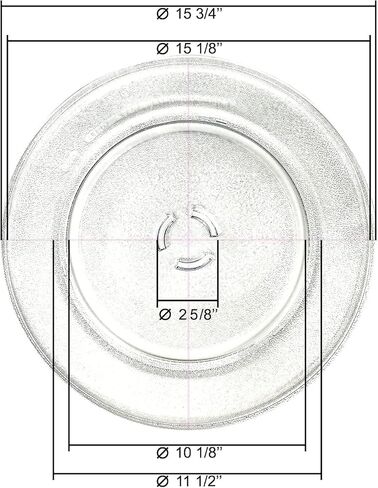 HQRP 15 3/4" Glass Turntable Tray Compatible with Whirlpool 461967720541 4375274 IBMS1455VS0 IBMS1456XB0 IBMS1450WM0 KBMC140HBL04 MG8120XDB0 WOC95EC0AH00 Microwave Oven Cooking Plate 15.75-inch 400mm in Saudi Arabia