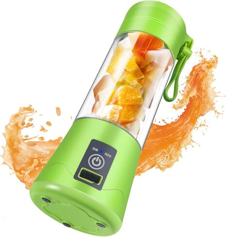 خلاط صغير محمول مع USB قابل لاعادة الشحن لعصير الفاكهة، خلاط شخصي صغير للسموذي والمخفوقات، كوب عصارة صغير للسفر 380 مل in Saudi Arabia