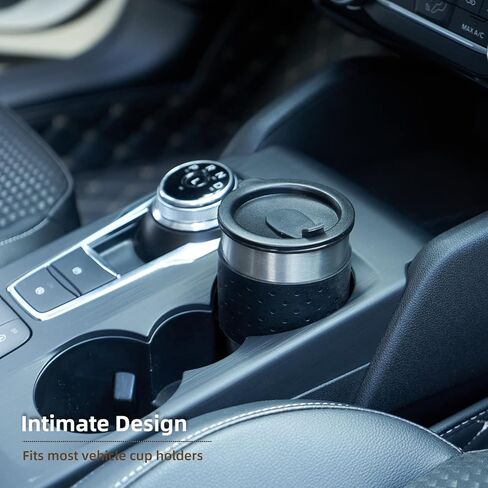 ماكينة تحضير القهوة المحمولة من افيغيتور، ماكينة صنع القهوة للسيارة 12 فولت، ماكينة قهوة للسفر للقيادة والتخييم في الهواء الطلق، ماكينة قهوة امريكانو مع كوب قهوة 10 اونصة اغلاق تلقائي (فضي واسود) in Kuwait