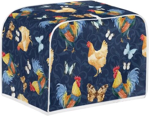 Sunflower Rooster Toaster Cover for 4 Slice, Chicken Print Small Kitchen Appliance Dust Cover for Toasters, Microwave, Bread Maker in Kuwait