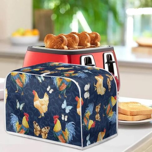 Sunflower Rooster Toaster Cover for 4 Slice, Chicken Print Small Kitchen Appliance Dust Cover for Toasters, Microwave, Bread Maker in Kuwait