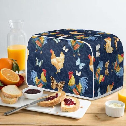 Sunflower Rooster Toaster Cover for 4 Slice, Chicken Print Small Kitchen Appliance Dust Cover for Toasters, Microwave, Bread Maker in Kuwait