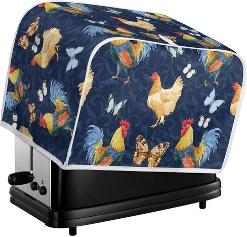 Sunflower Rooster Toaster Cover for 4 Slice, Chicken Print Small Kitchen Appliance Dust Cover for Toasters, Microwave, Bread Maker in Kuwait