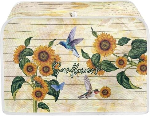 غطاء محمصة الخبز من Psesaysky Sunflower Rooster مناسب لمعظم المحامص القياسية وصانع الخبز وفرن Pscrowave وواقي الغبار وبصمات الأصابع in Kuwait