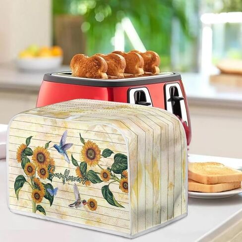 غطاء محمصة الخبز من Psesaysky Sunflower Rooster مناسب لمعظم المحامص القياسية وصانع الخبز وفرن Pscrowave وواقي الغبار وبصمات الأصابع in Kuwait