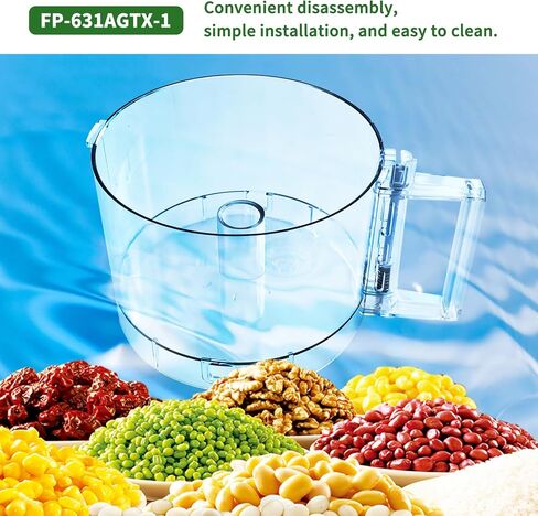 وعاء عمل محضر الطعام FP-631AGTX-1,7-Cup متوافق مع سلسلة Cuisinart DLC-10، ملاحظة: يحتوي هذا الوعاء على عروتين على الحافة العلوية لوعاء العمل in Saudi Arabia