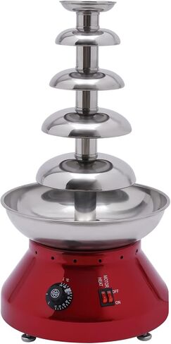 Chocolate Fountain, 5 Tier Large Capacity Stainless Steel Chocolate Melting Heating Machine, Commercial Hot Chocolate Fondue Tower for Nacho Cheese Liqueurs Party Wedding (Red) in Kuwait