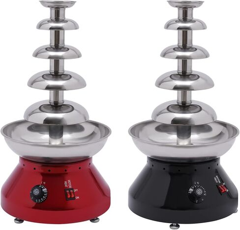 Chocolate Fountain, 5 Tier Large Capacity Stainless Steel Chocolate Melting Heating Machine, Commercial Hot Chocolate Fondue Tower for Nacho Cheese Liqueurs Party Wedding (Red) in Kuwait