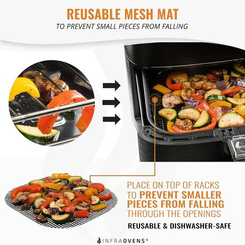 Air Fryer Rack Accessories Compatible with Ninja Crispi, Bella, Cosori, Secura, Insignia, Philips, Kalorik + More, Stainless Steel Extra Large XL Silicone Mat, Accessorios para Freidora de Aire in Saudi Arabia
