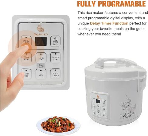 Rice Cooker 20 Cup Cooked (10 Cup Uncooked)– Instant Pot Vegetable Steamer for Kitchen – Multipurpose Food Steamer for Rice, Meat, Veggies – Easy to Use and Elegant Design – Programable in Saudi Arabia