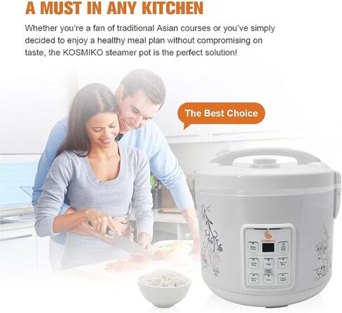 Rice Cooker 20 Cup Cooked (10 Cup Uncooked)– Instant Pot Vegetable Steamer for Kitchen – Multipurpose Food Steamer for Rice, Meat, Veggies – Easy to Use and Elegant Design – Programable in Saudi Arabia